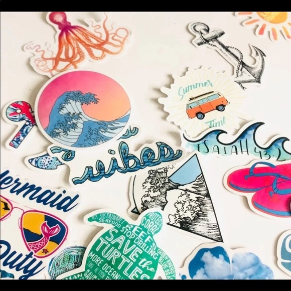 50 Piece Beach Ocean Glossy Sticker Pack - Picture 7 of 8
